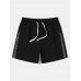 Mens Side Ethnic Ribbon Loose Drawstring Waist Shorts