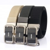 AWMN Men 125CM Nylon Tactical Belt Outdoor Leisure Canvas Waist Belts with Automatic Alloy Buckle